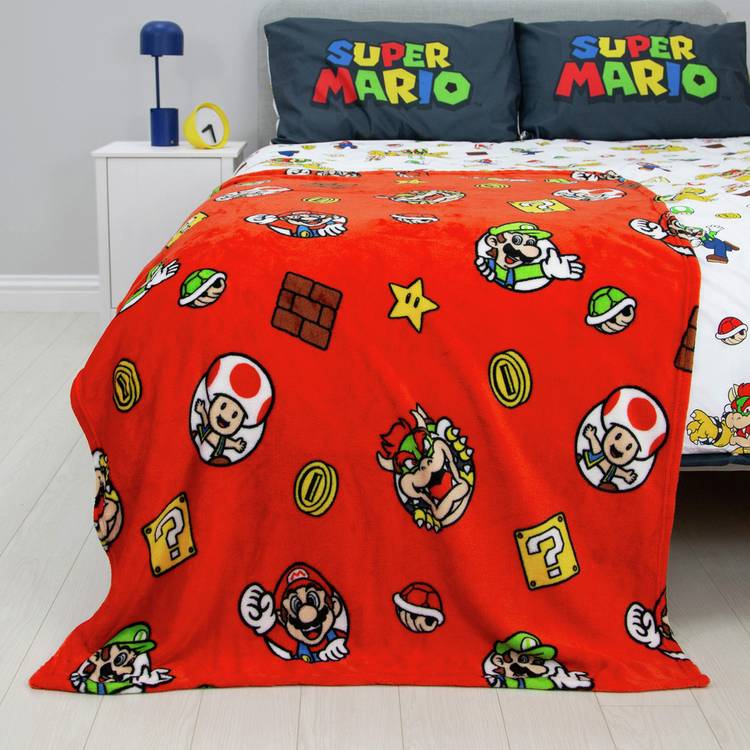 Nintendo Mario fleece throw 100x150cm - British product