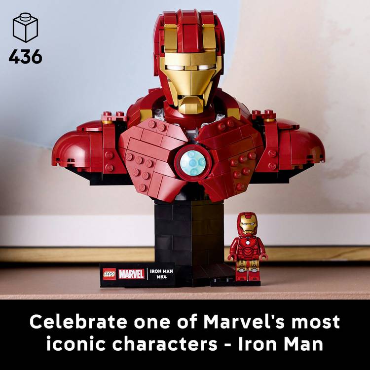 LEGO Iron Man MK4 Bust collectible model, imported from the UK