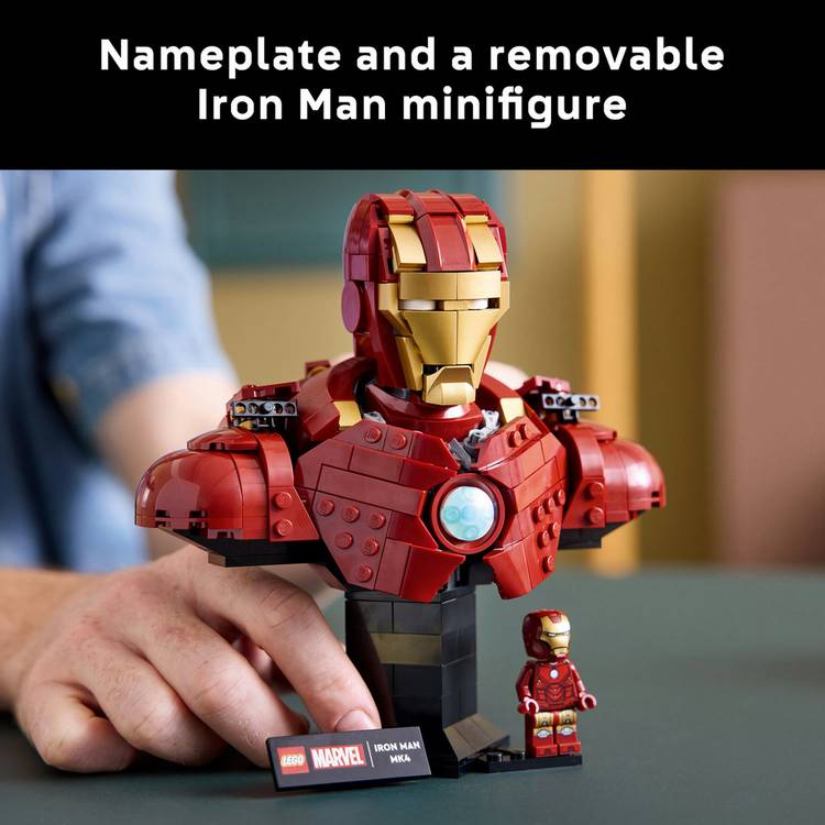 LEGO Iron Man MK4 Bust collectible model, imported from the UK