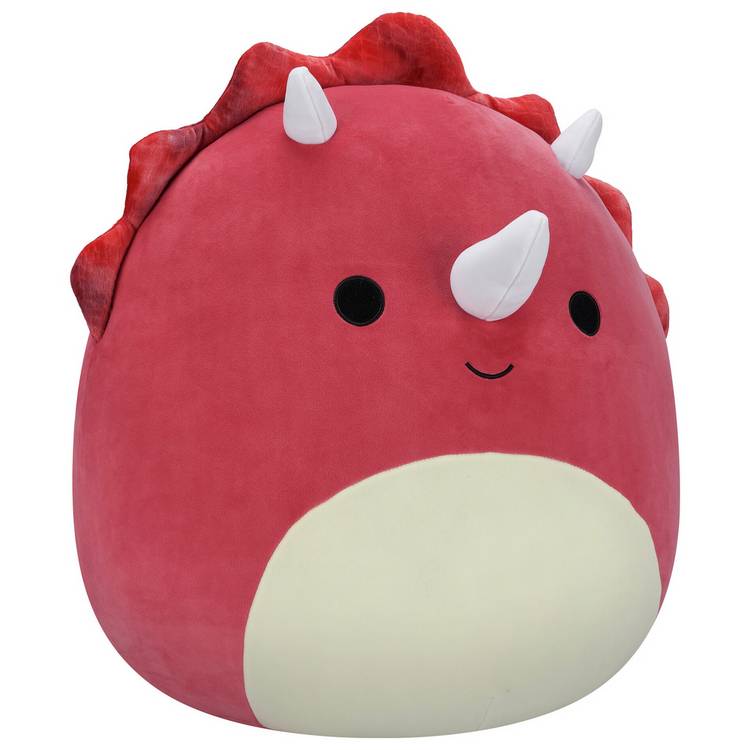 Squishmallows plush toy Tristan the Red Triceratops 20-inch, UK version