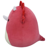 Squishmallows plush toy Tristan the Red Triceratops 20-inch, UK version