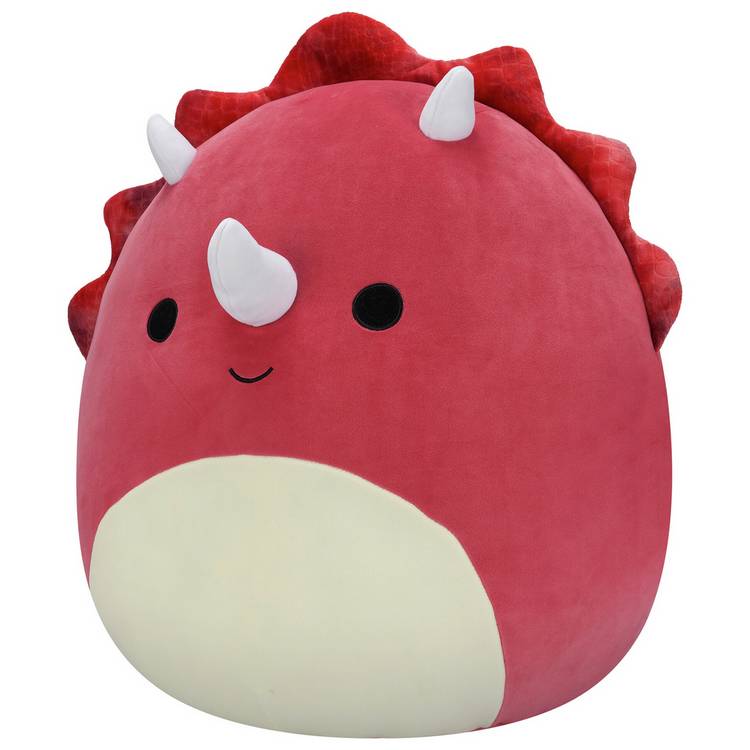 Squishmallows plush toy Tristan the Red Triceratops 20-inch, UK version