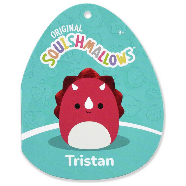Squishmallows plush toy Tristan the Red Triceratops 20-inch, UK version