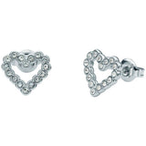 Ted Baker silver-plated crystal halo heart stud earrings, UK version