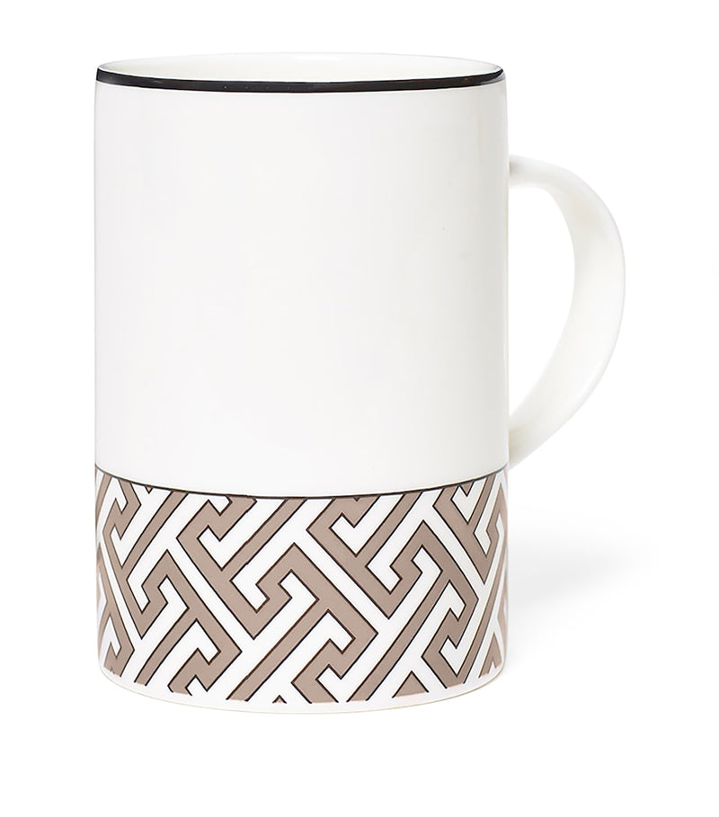 Fine Bone China Mug with Pastel Geometric Print