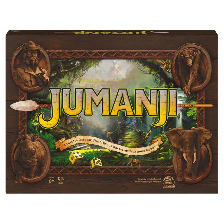 Jumanji board game with Green Dome and Challenge Cards, imported from the UK