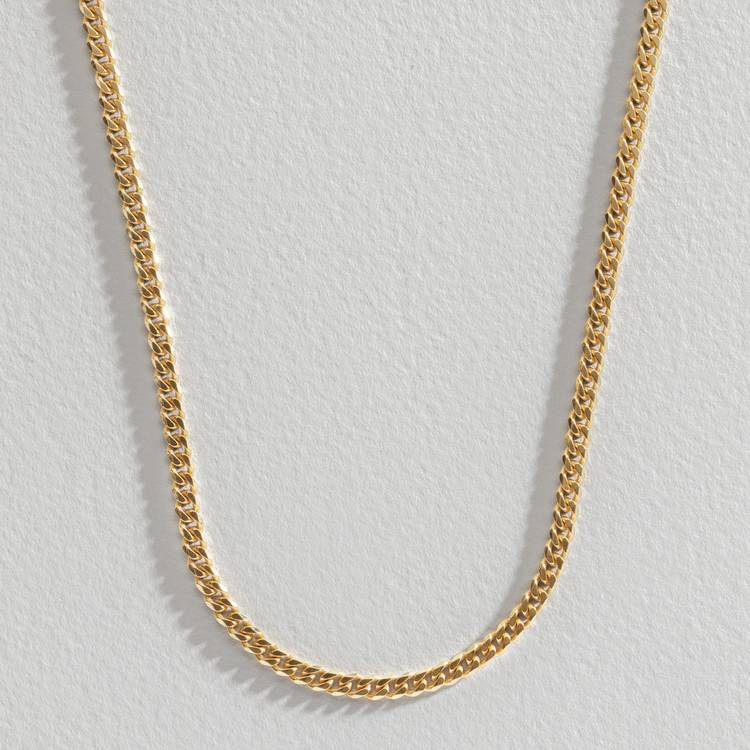 Revere 9ct gold plated curb chain necklace 20 inch, UK version