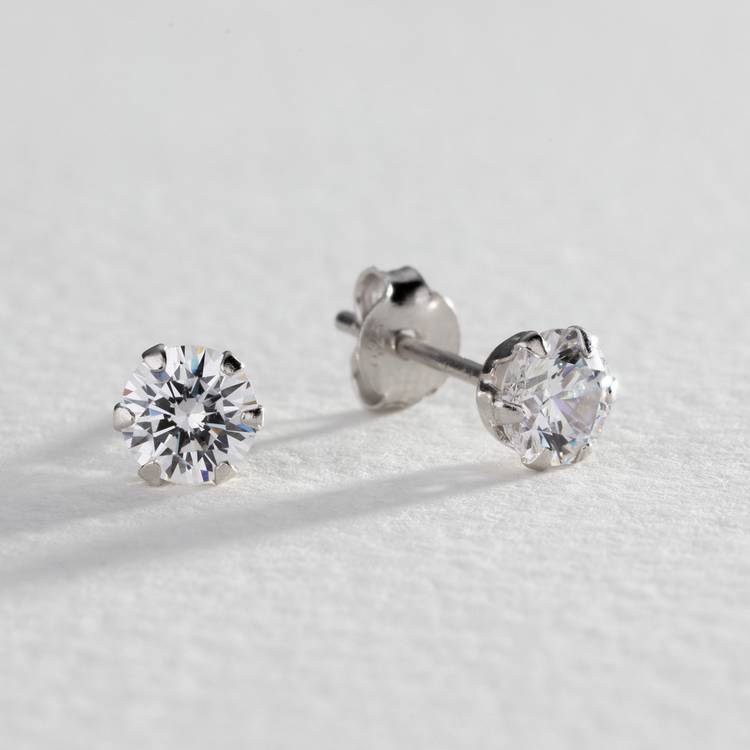 Revere sterling silver CZ stud earrings set - British product