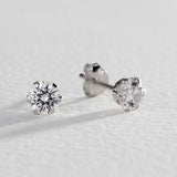 Revere sterling silver CZ stud earrings set - British product