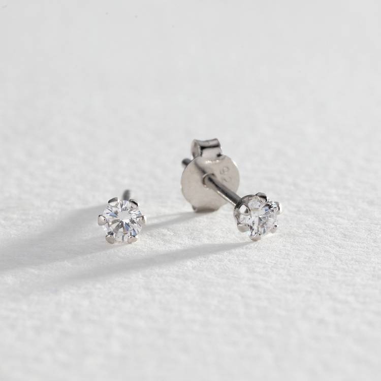 Revere sterling silver CZ stud earrings set - British product
