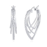 Revere diamond heart hoop earrings sterling silver - British product