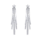 Revere diamond heart hoop earrings sterling silver - British product