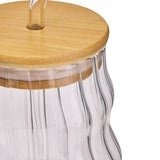 Argos Home glass coffee cup bamboo lid straw 516ml - British product