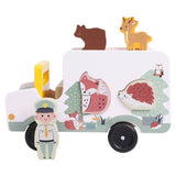 Chad Valley Woodland wooden transporter with animal figures (British brand)