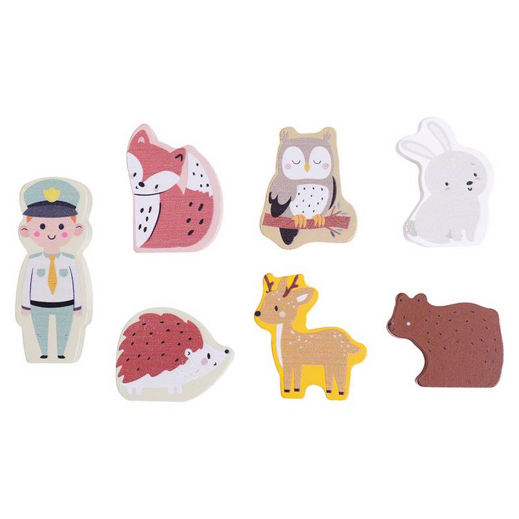 Chad Valley Woodland wooden transporter with animal figures (British brand)