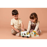Chad Valley Woodland wooden transporter with animal figures (British brand)