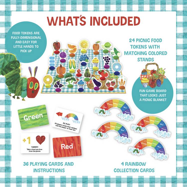 The Very Hungry Caterpillar rainbow picnic matching game, imported from the UK