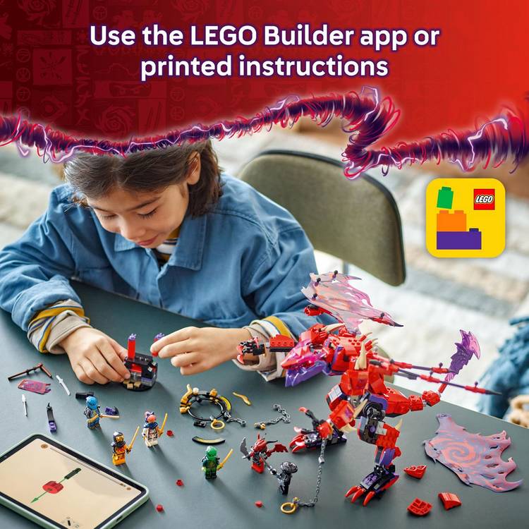 LEGO NINJAGO Thunderfang Dragon of Chaos building set, UK version