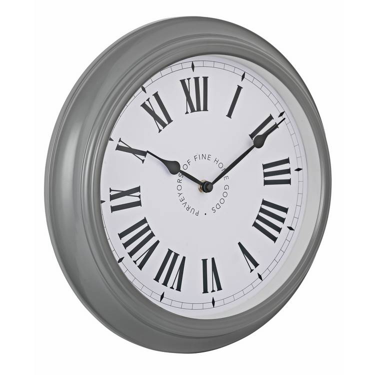 Argos Home grey wall clock 35cm with roman numerals (British brand)