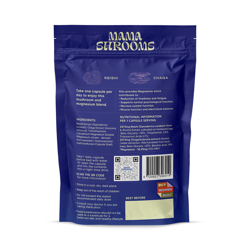 Mama Shrooms Night mushroom capsules 30ct - British product