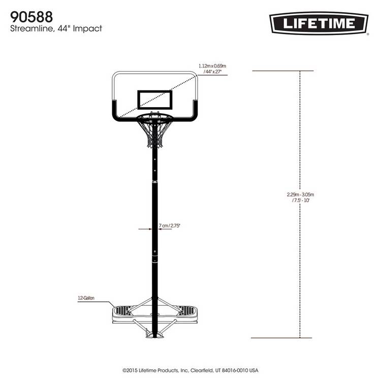 Lifetime portable adjustable basketball hoop - British product