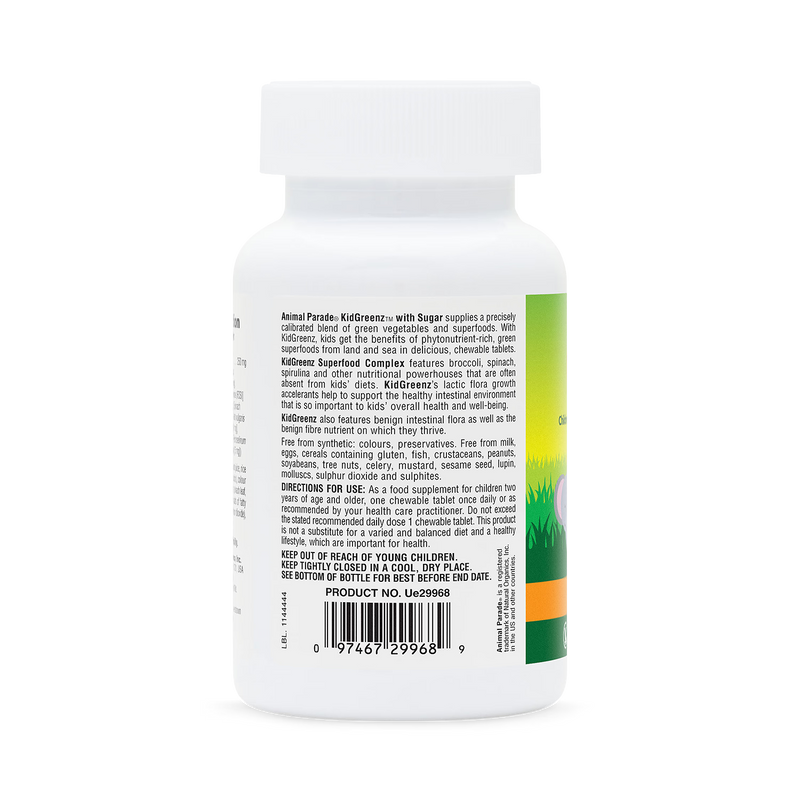 NaturesPlus KidGreenz tropical fruit 90 chewables - British product