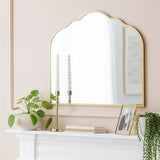 Argos Home gold overmantle curved mirror 70x60cm, imported from the UK