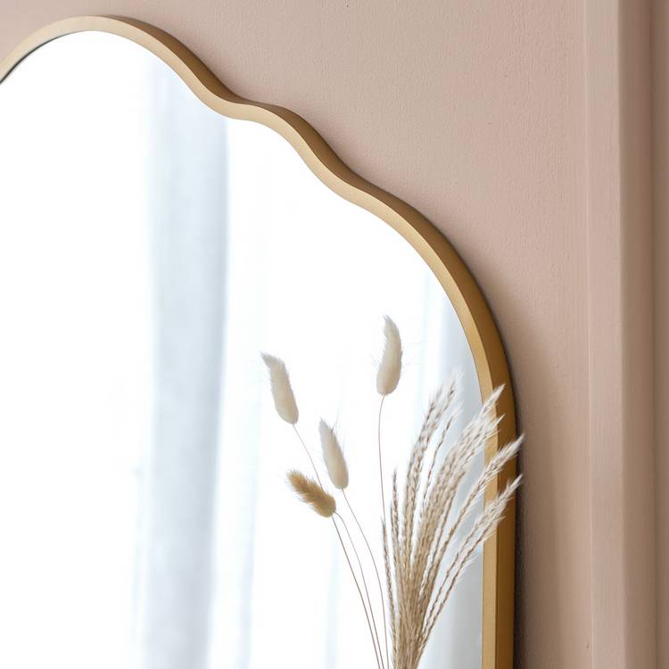 Argos Home gold overmantle curved mirror 70x60cm, imported from the UK