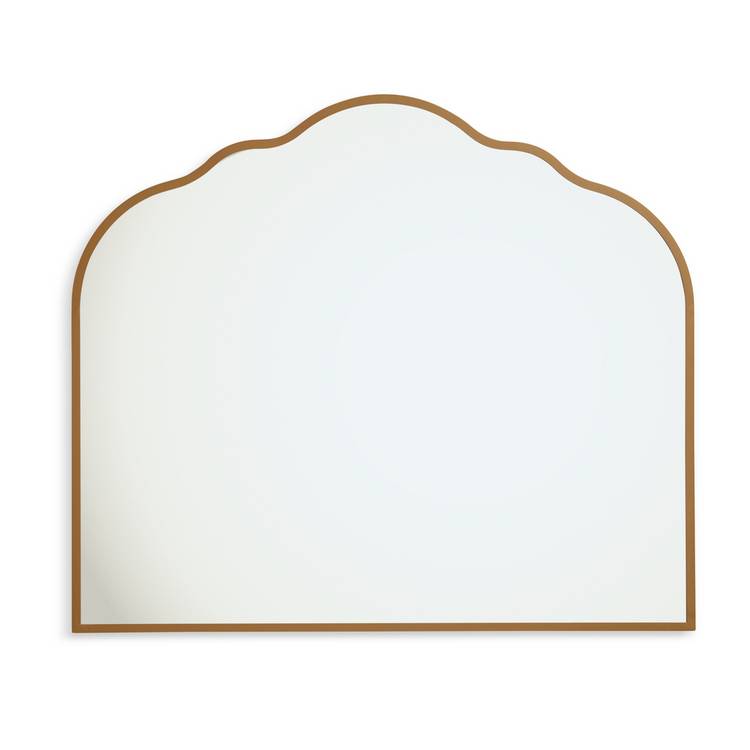 Argos Home gold overmantle curved mirror 70x60cm, imported from the UK