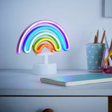 Argos Glow Neon Effect Rainbow LED Table Lamp, Multicoloured, 23cm- Buy online at McGrocer