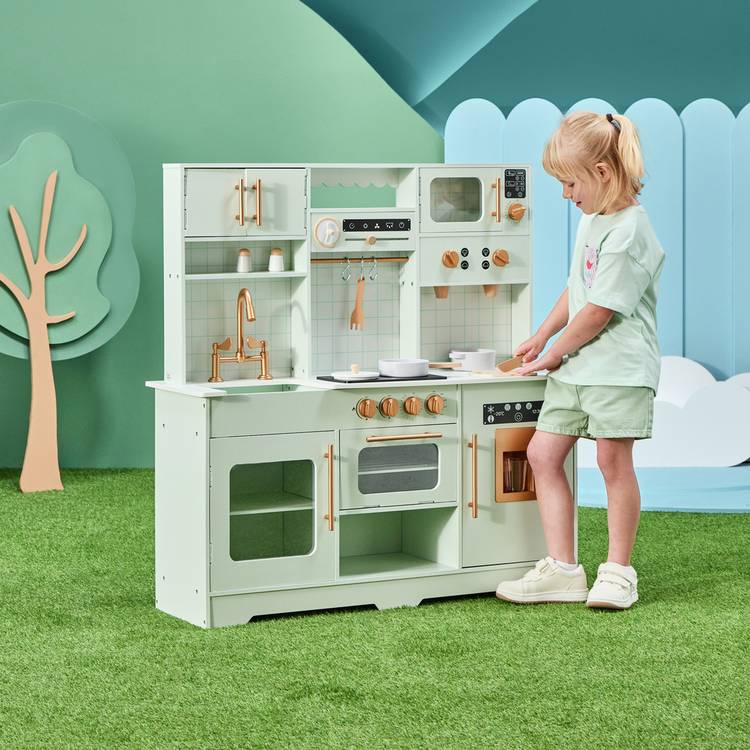 Chad Valley modern wooden kitchen playset, imported from the UK