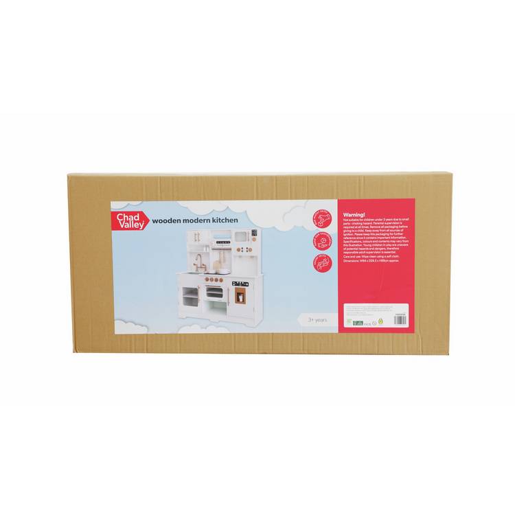 Chad Valley modern wooden kitchen playset, imported from the UK