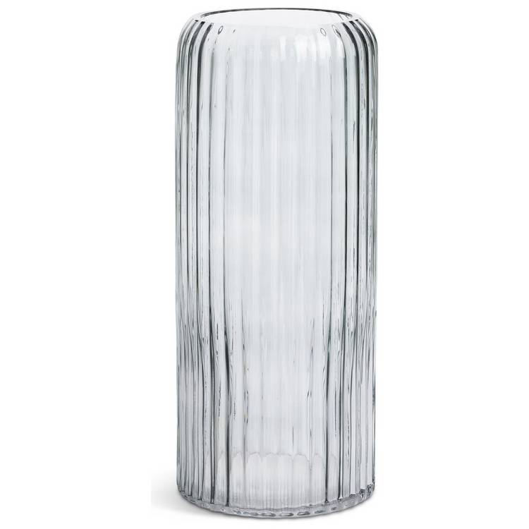 Habitat tall ribbed glass vase 35cm, imported from the UK