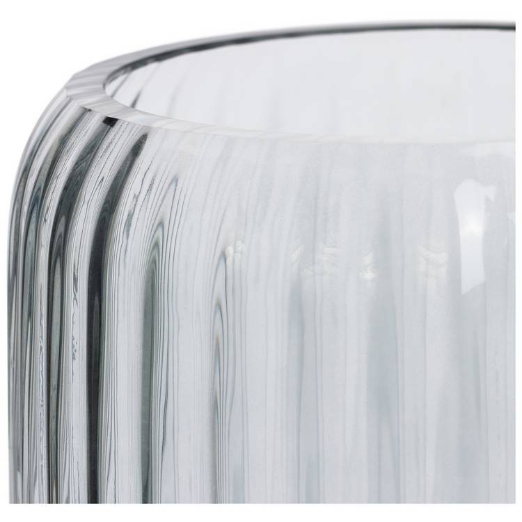 Habitat tall ribbed glass vase 35cm, imported from the UK