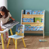 Argos Bluey 5-Shelf Wooden & Fabric Bookcase, White & Yellow- Buy online at McGrocer
