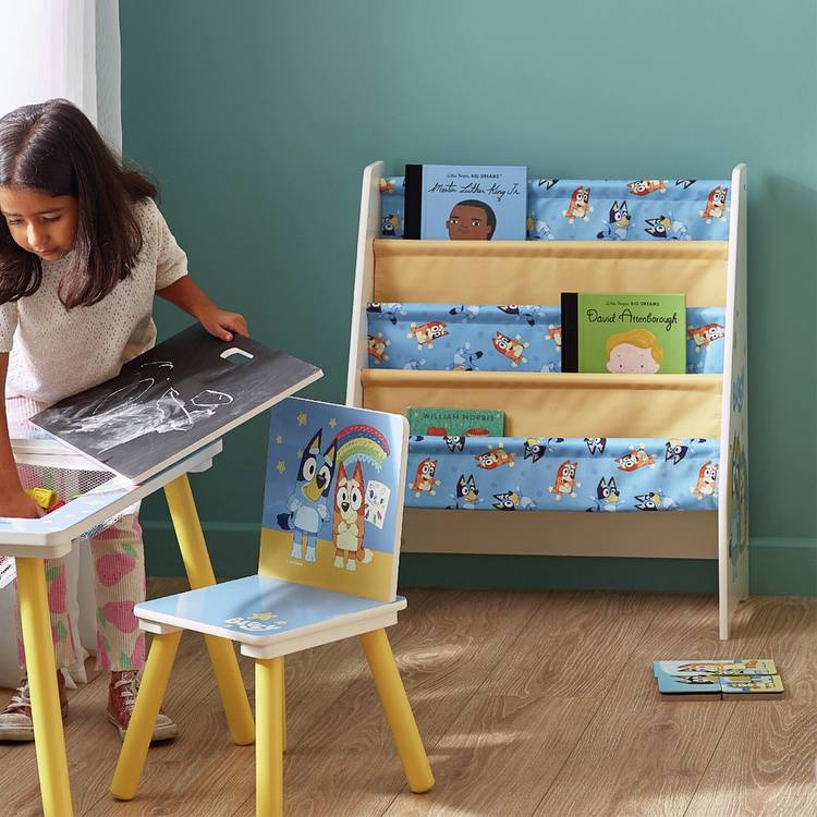 Bluey wooden bookcase White & Yellow (British brand)