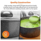 Tower Cerastone 3 piece aluminium saucepan set black, imported from the UK