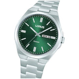 Lorus dark green dial stainless steel bracelet watch (British brand)