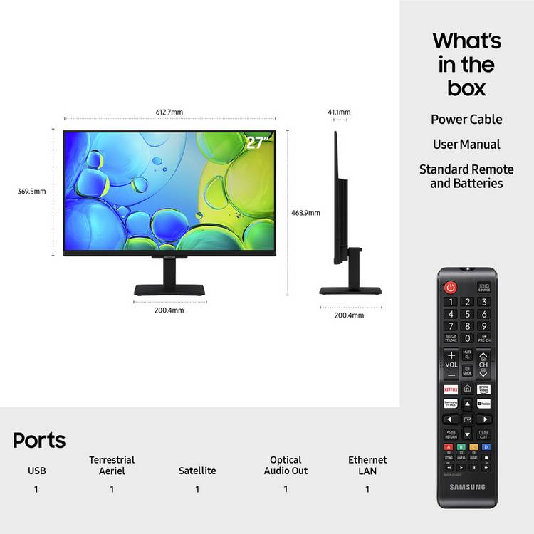 Samsung 27-inch Smart TV with HDR, UK version