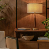 Argos Habitat Wood and Brass Table Lamp - Walnut & Natural- Buy online at McGrocer