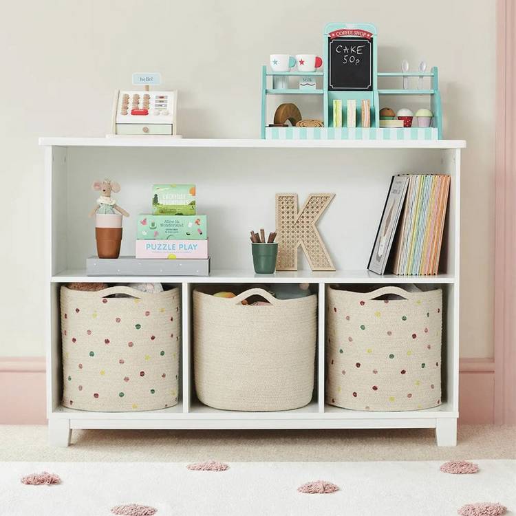 Great Little Trading Company rope storage basket pastel spot 28cm (British brand)