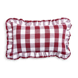 Habitat gingham cushion 50x30cm berry, imported from the UK