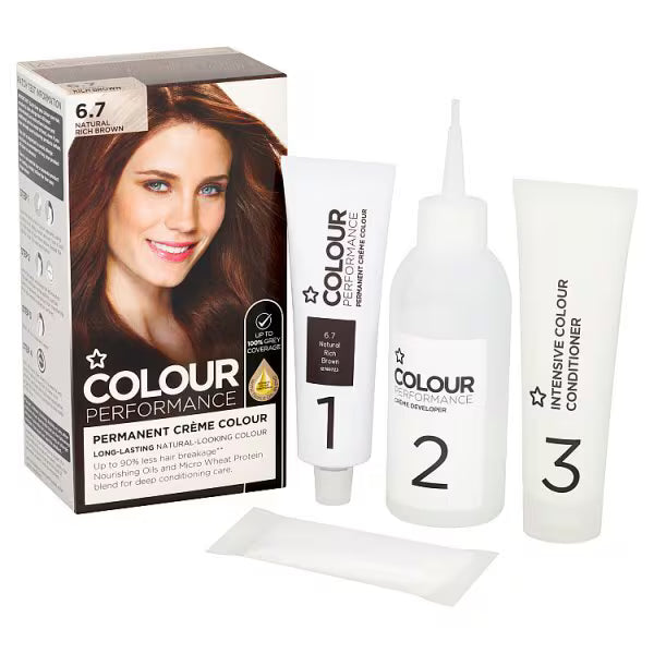 Superdrug Permanent Hair Colour 6.7 Natural Rich Brown (British brand)