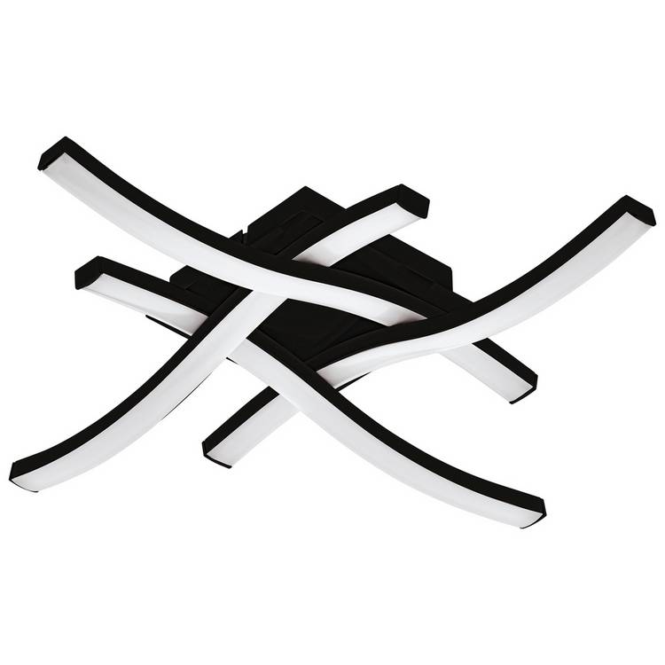 EGLO cross LED flush ceiling light black 40cm, imported from the UK