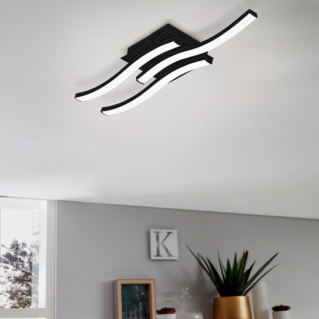 EGLO Wave ceiling light black 11cm - British product