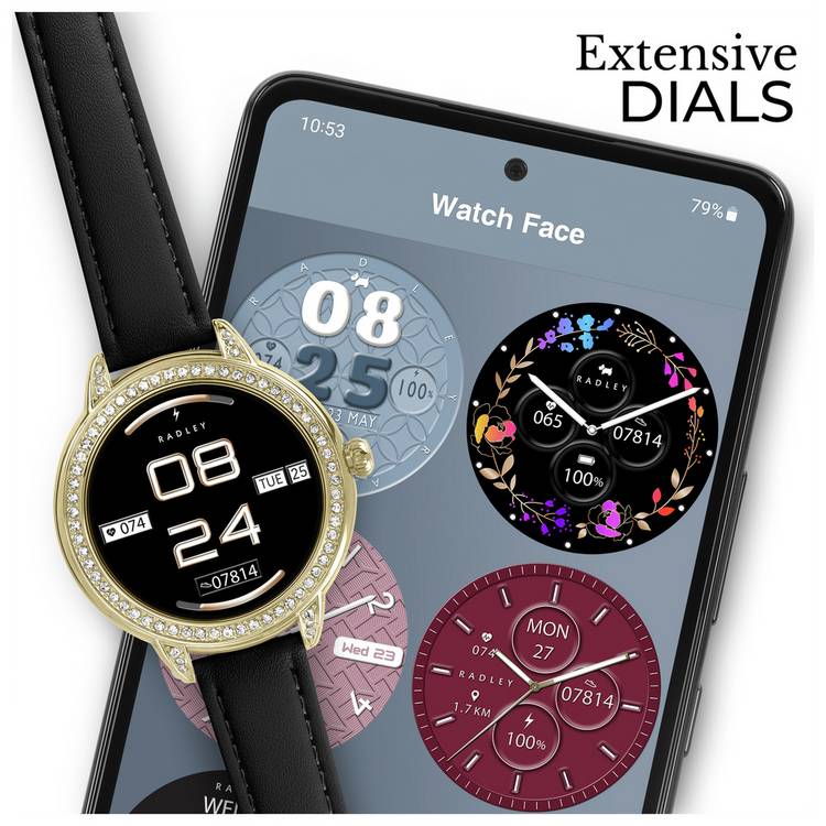 Radley Stone Set smartwatch with AMOLED display and bracelet (British brand)