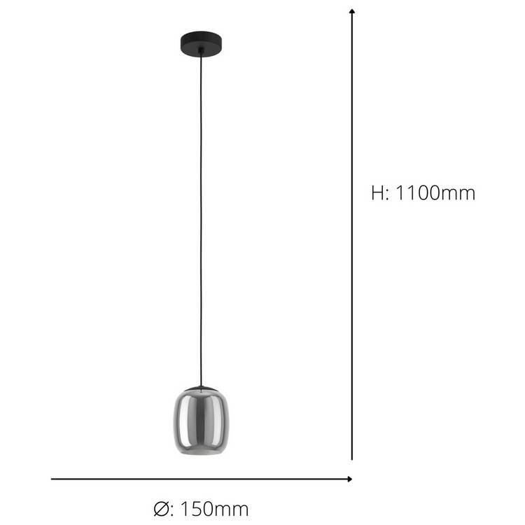 EGLO Ciampino pendant light black grey, UK version