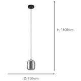 EGLO Ciampino pendant light black grey, UK version