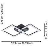 EGLO LED flush ceiling light black 31cm - British product
