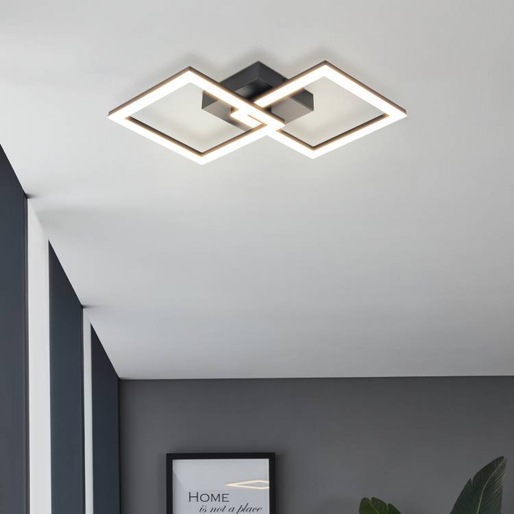 EGLO LED flush ceiling light black 31cm - British product